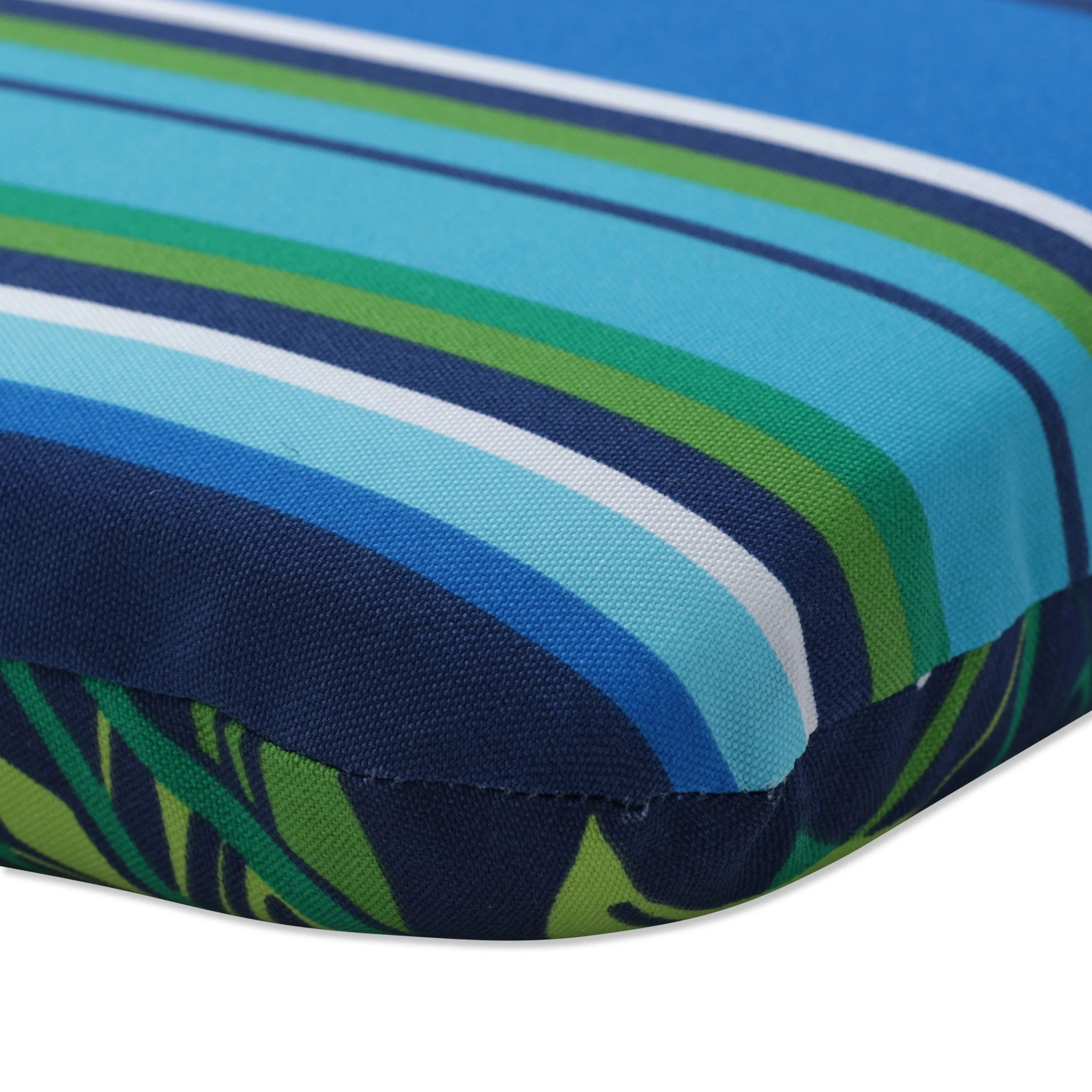 Spring Bling Blue\Sea Island Stripe Blue Blue Rounded Corners Chair Cushion