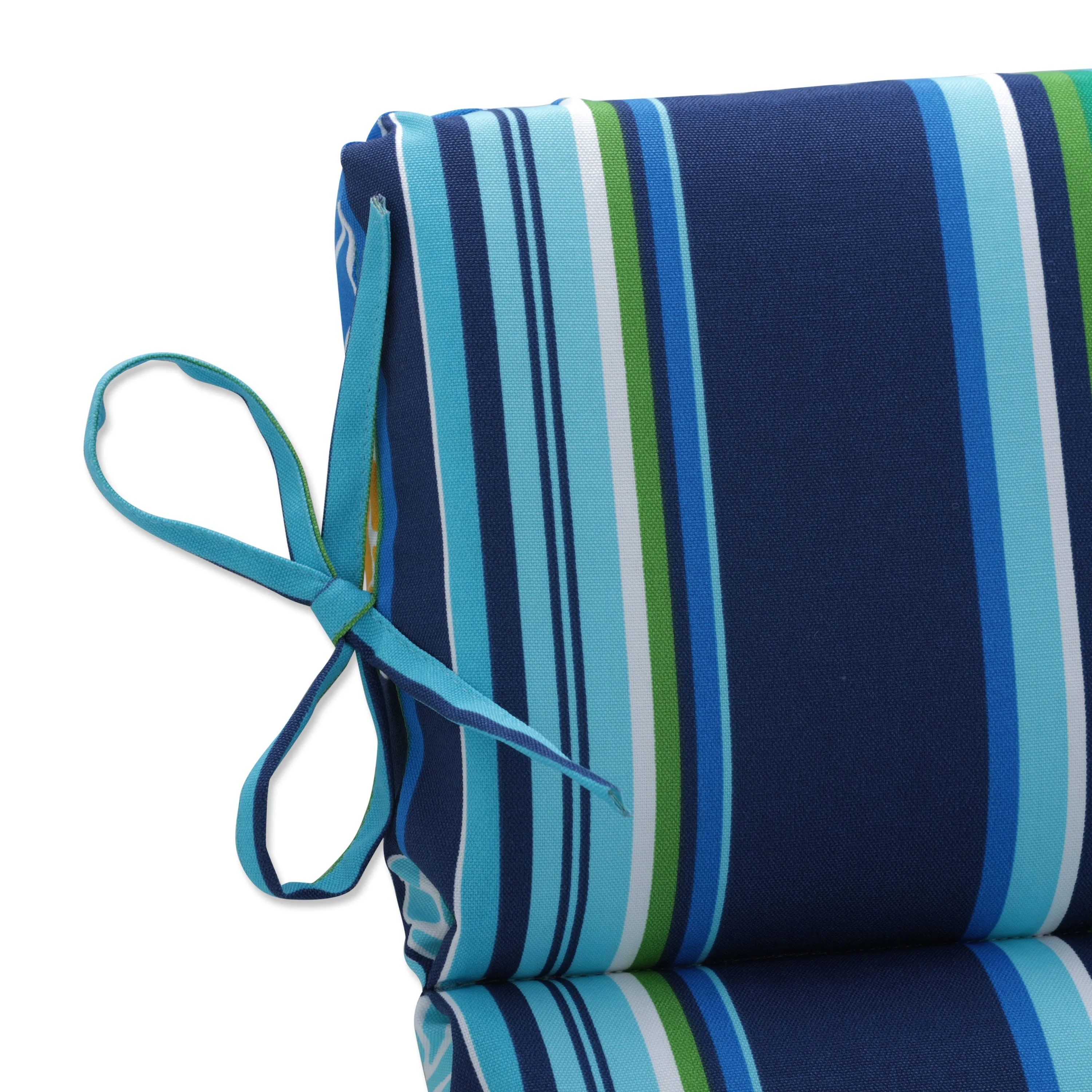 Spring Bling Blue\Sea Island Stripe Blue Blue Rounded Corners Chair Cushion