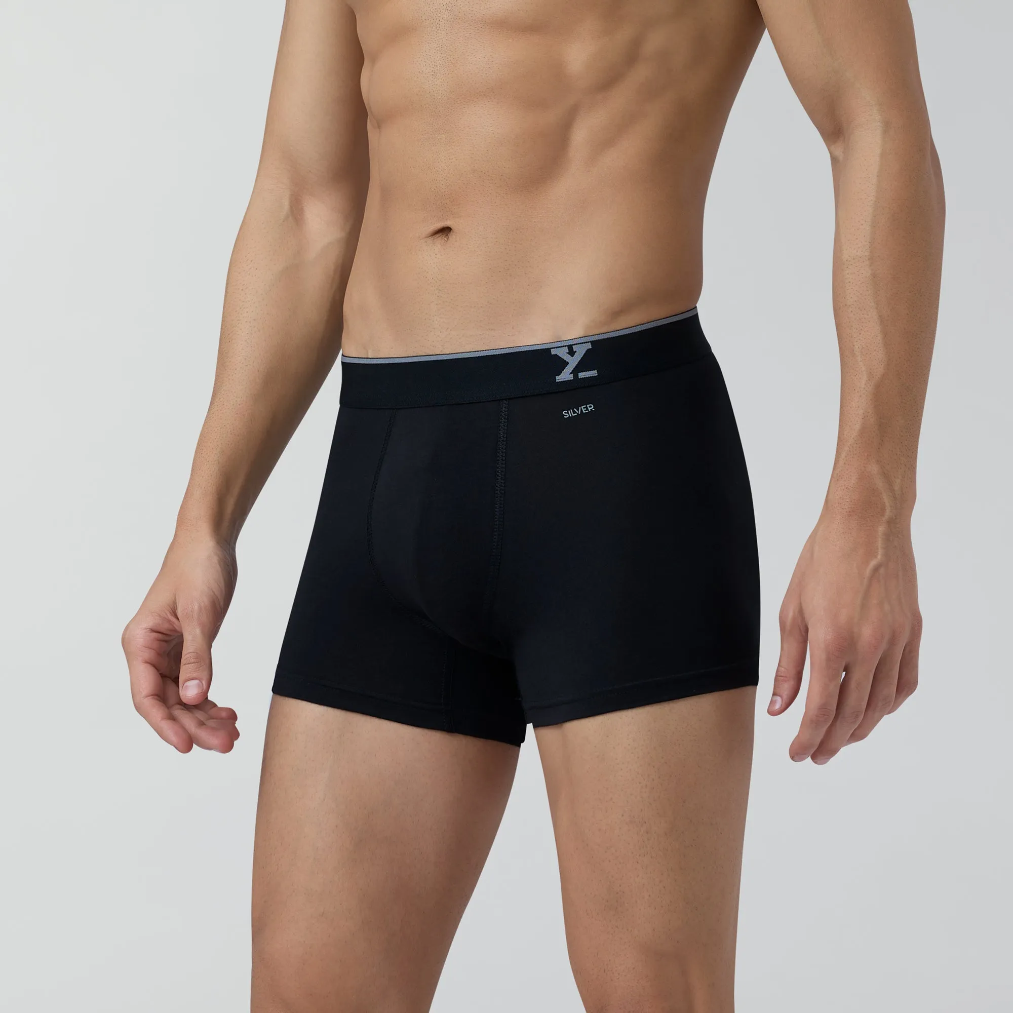 Traq Silver Cotton Trunks Black Knight