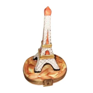 White Eiffel Tower on Brown Base